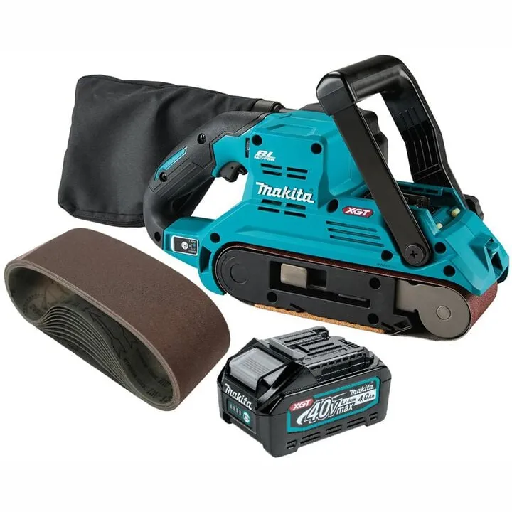 Makita 40V max XGT Brushless 3x21 Inch Belt Sander Bundle with 4Ah Battery & 150 Grit Abrasives