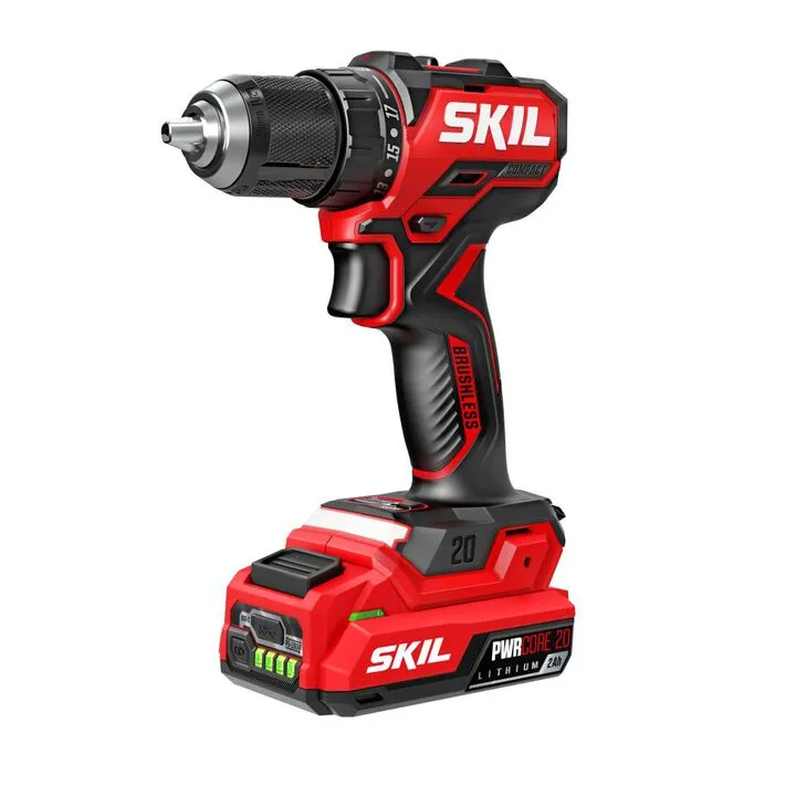 SKIL PWR CORE 20 Brushless 20V 1/2 Inch Compact Drill Driver Kit 1