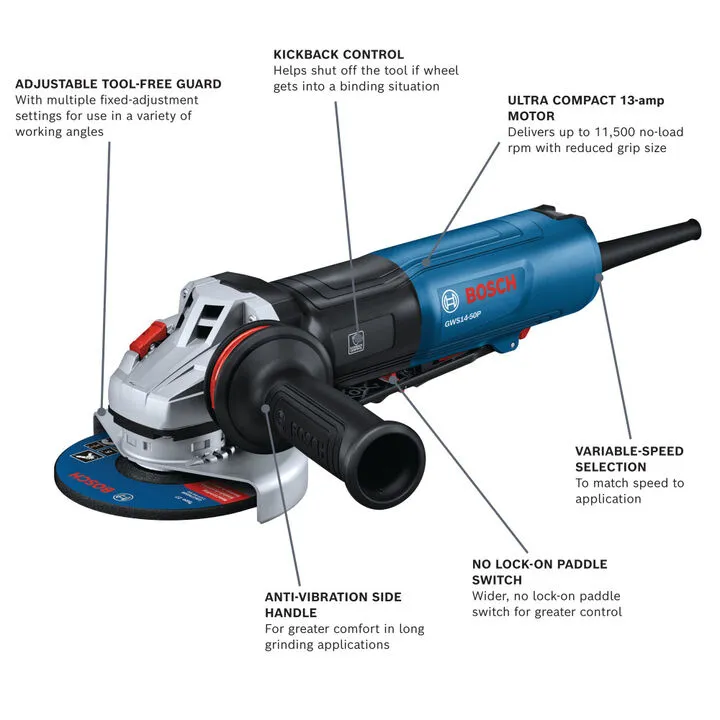 Bosch 5-Inch Angle Grinder (Reconditioned) - Professional Performance 2