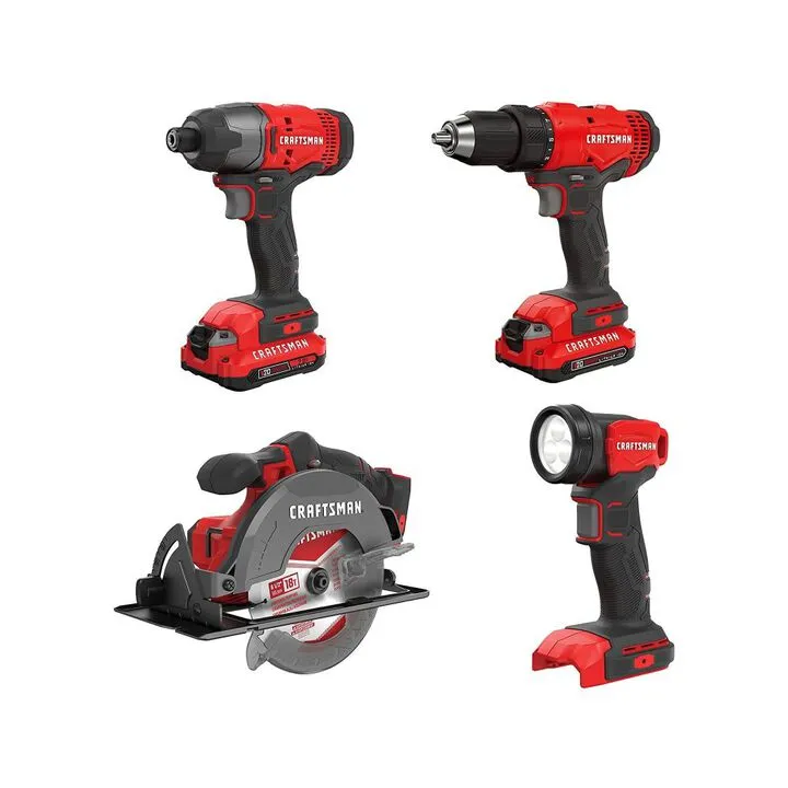 CRAFTSMAN V20 Cordless 4-Tool Combo Kit with 2 Batteries - Professional Performance Guide 1