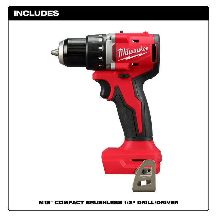 Milwaukee M18 Compact Brushless 1/2 Inch Drill/Driver (Bare Tool) - Certified Reconditioned 2