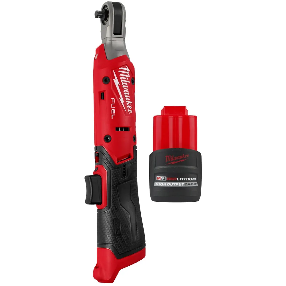 Milwaukee M12 FUEL 3/8 Inch Ratchet Kit: High-Performance Cordless Power with 2.5Ah Battery