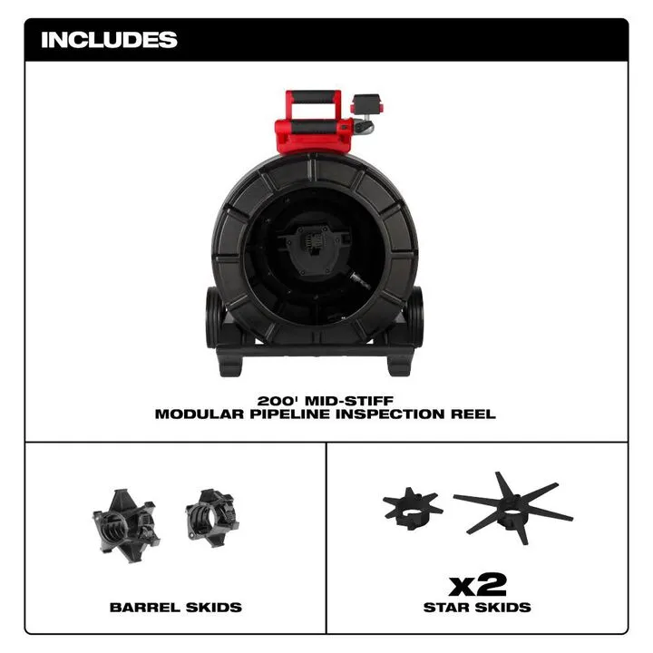 Milwaukee 200 Ft. Mid-Stiff Modular Pipeline Inspection Reel - Professional Plumbing Solution 1