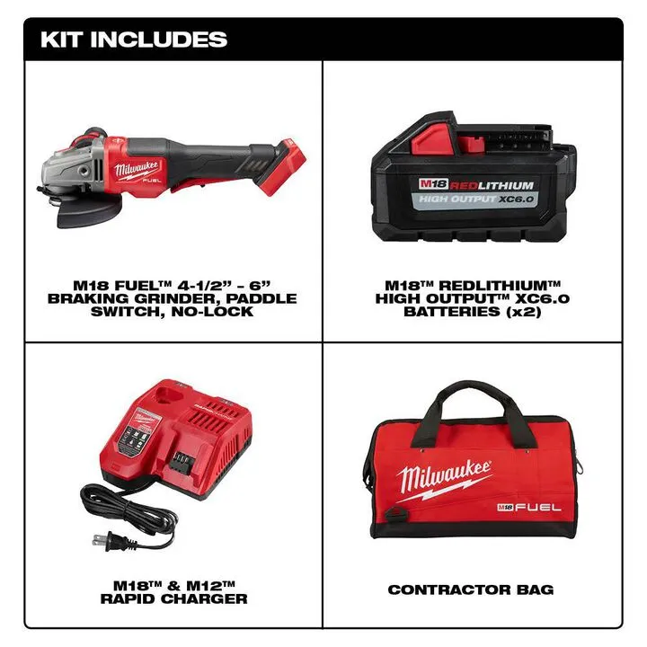 Milwaukee M18 FUEL 4.5-6 inch No-Lock Braking Grinder with Paddle Switch Kit 4