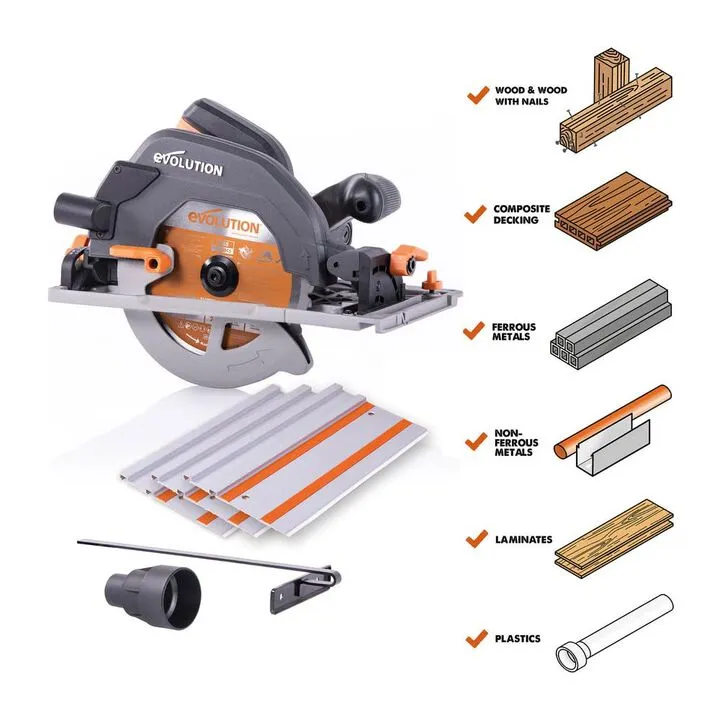 Evolution Power Tools 15A 3700 RPM Multi-Material Circular Saw with Precision Blade 3