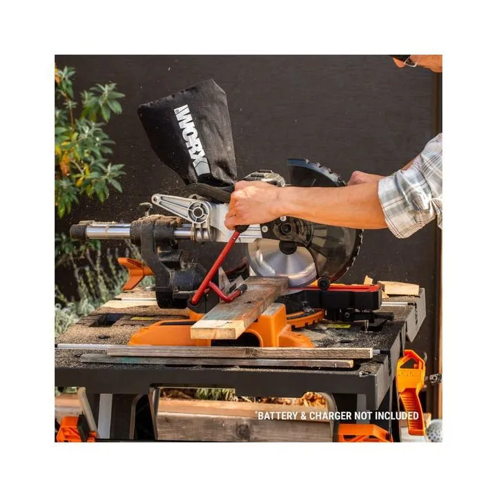 Worx 7.25 in Cordless Sliding Compound Miter Saw (Bare Tool) 5
