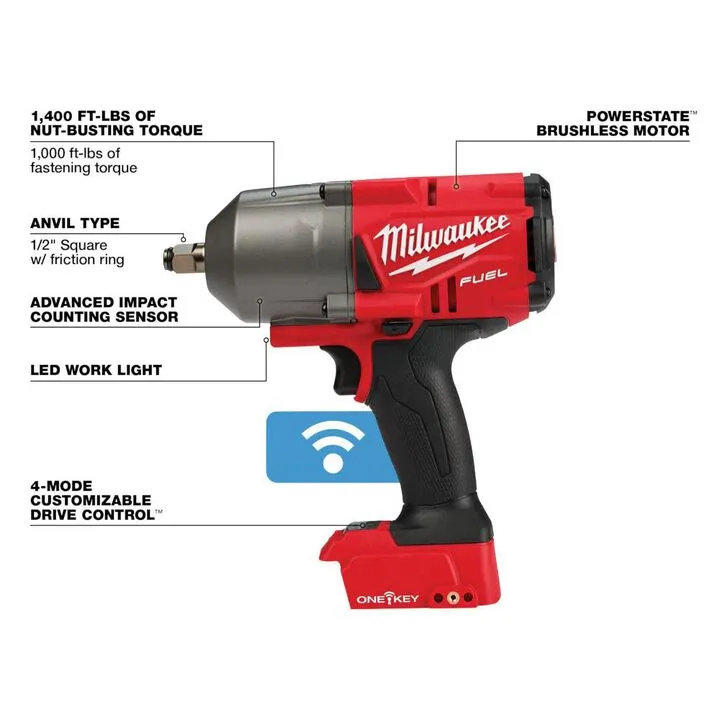 Milwaukee M18 FUEL 1/2 in High Torque Impact Wrench with ONE-KEY (Bare Tool) 2