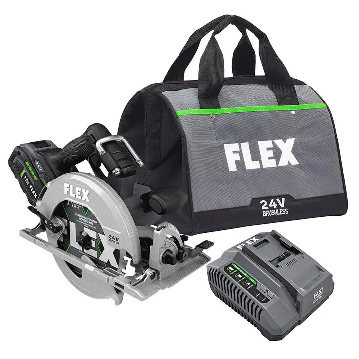 FLEX 24V 7-1/4-In Circular Saw Kit - High-Performance Cordless Cutting Solution