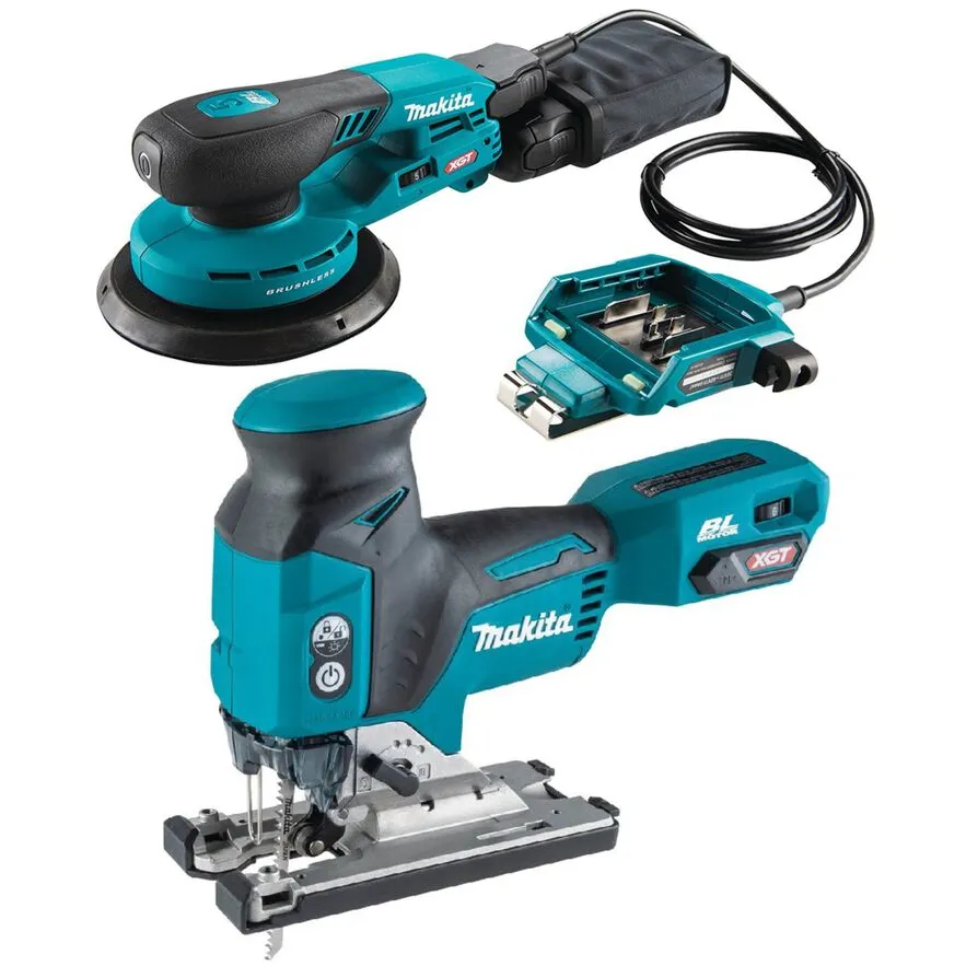 Makita 40V Max XGT Brushless Cordless 6-Inch Random Orbit Sander & Barrel Grip Jig Saw Professional Bundle