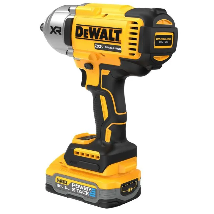 DEWALT 20V MAX XR 1/2in High Torque Impact Wrench with Hog Ring Anvil Cordless Kit 5