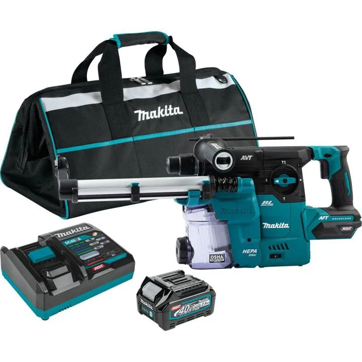 Makita 40V max XGT 1-3/16in AVT Rotary Hammer Kit with Integrated Dust Extraction System