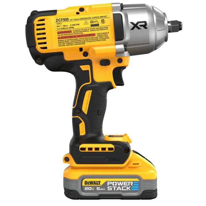 DEWALT 20V MAX XR 1/2in High Torque Impact Wrench with Hog Ring Anvil Cordless Kit 4