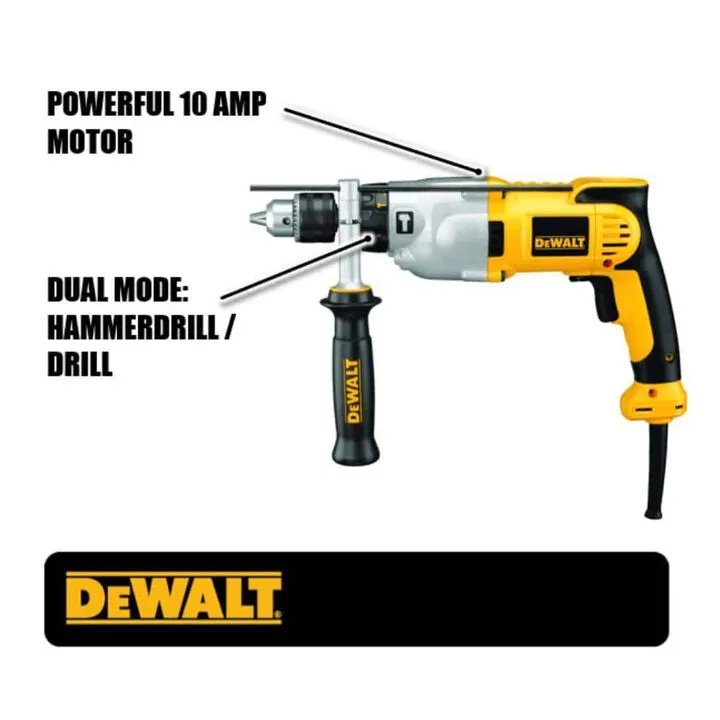 DEWALT 1/2 In. VSR Pistol Grip Hammerdrill Kit - Professional Grade Performance 1