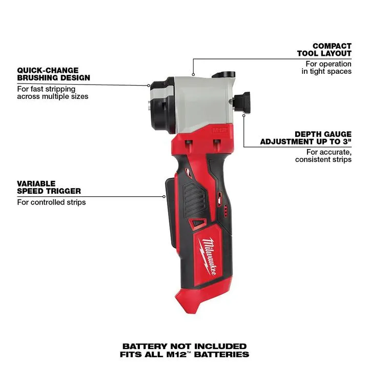 Milwaukee M12 Cordless Cable Stripper (Bare Tool) 2