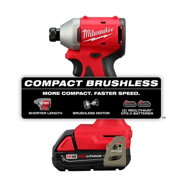 Milwaukee M18 Compact 1/4 in Hex Impact Driver Kit - Precision Performance for Daily Tasks 1