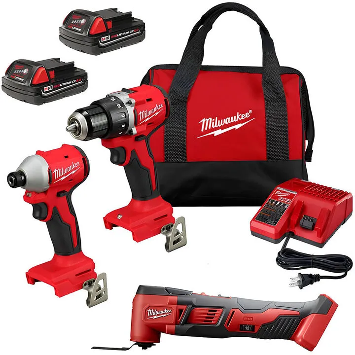 Milwaukee M18 1/2 Inch Drill Driver & 1/4 Inch Impact Driver Multi-Tool Kit