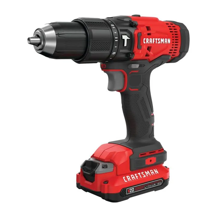 CRAFTSMAN V20 Cordless 1/2-Inch Hammer Drill Kit (2.0 Ah Battery & Charger Included)