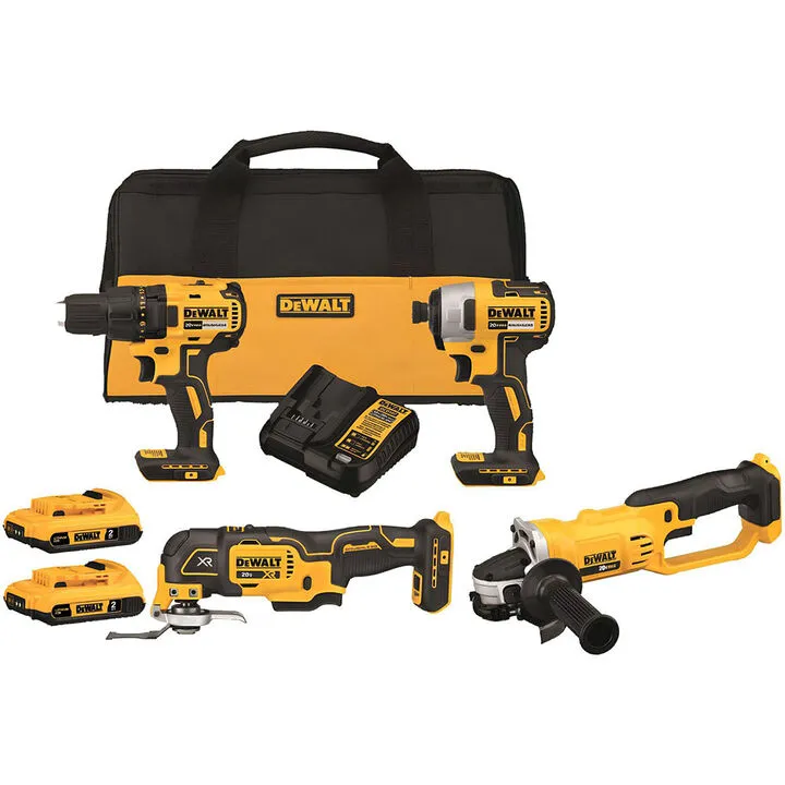 DEWALT 20V MAX Brushless 4-Tool Combo Kit - Professional Performance Bundle