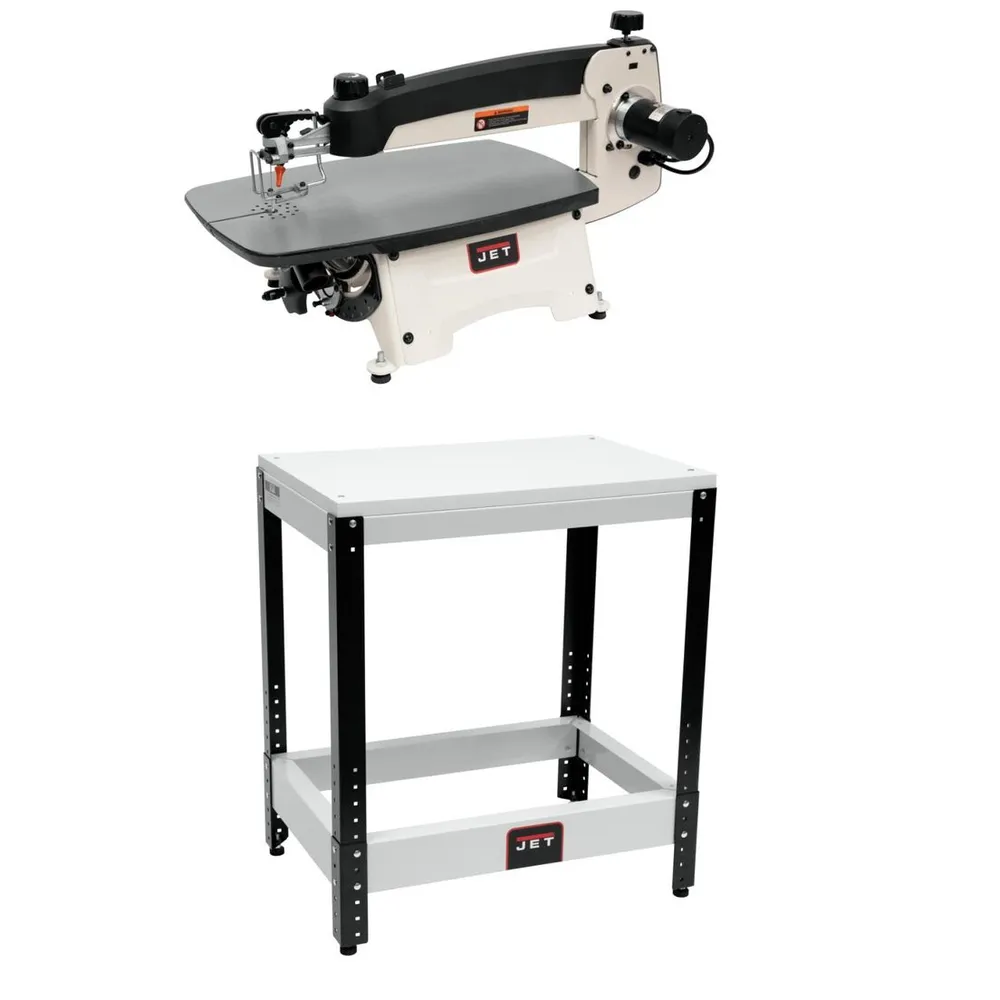 JET JWSS-22B 22-inch Scroll Saw Bundle: Complete Professional Setup with Stand and Foot Switch