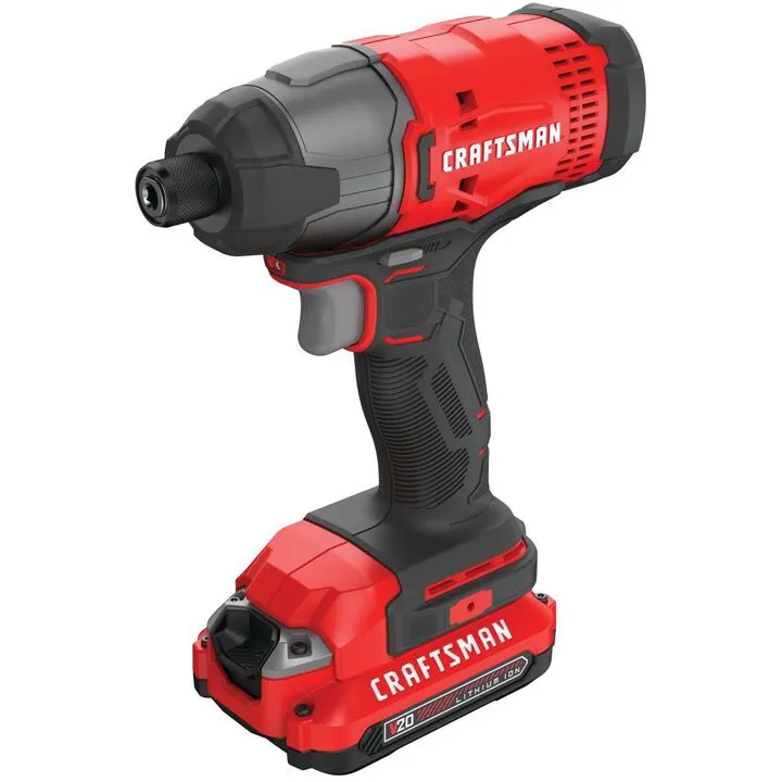 CRAFTSMAN V20* Cordless 1/4 Inch Impact Driver - 2 Battery Professional Kit 3