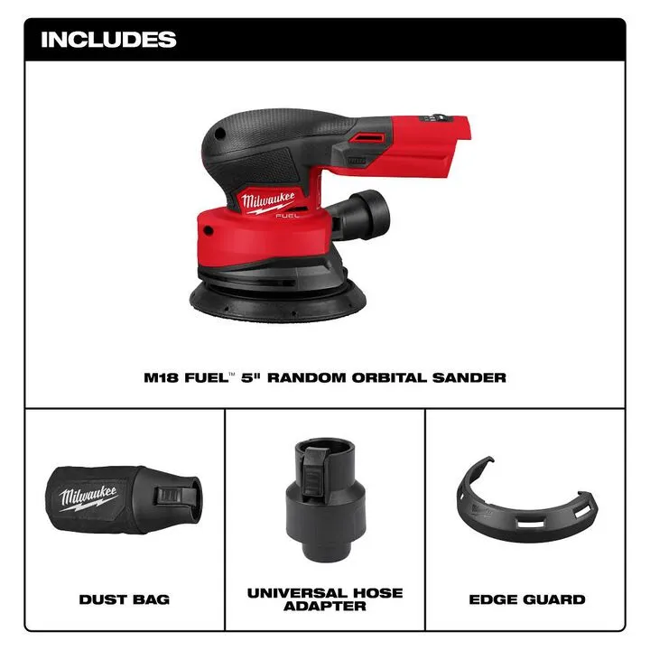 Milwaukee M18 FUEL 5-Inch Random Orbital Sander & M18 REDLITHIUM HIGH OUTPUT 6.0Ah Starter Kit 1