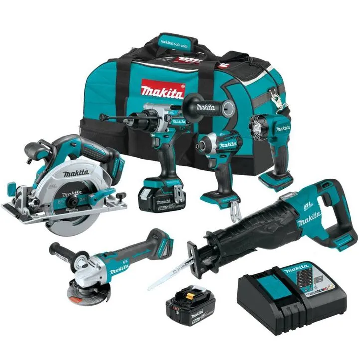 Makita 18V LXT Lithium-Ion Brushless Cordless 6-Piece Combo Kit (5.0Ah)