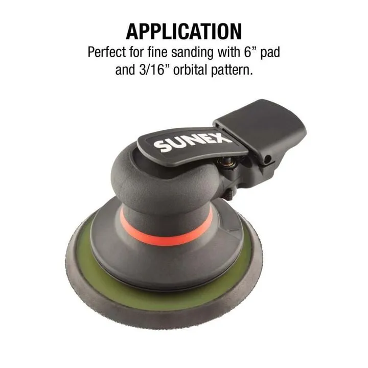 Sunex 3/16 Inch 11000 RPM One-Handed Speed Control Orbital Palm Sander 1
