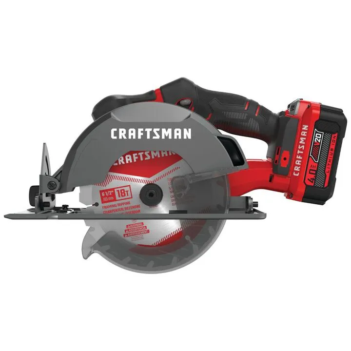 CRAFTSMAN V20 Cordless 6-1/2 Inch Circular Saw - Complete 1-Battery Kit 1