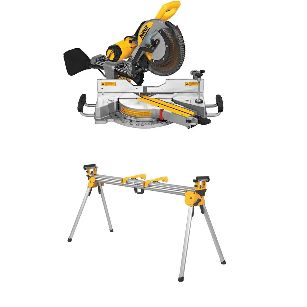 DEWALT 12-Inch Double Bevel Sliding Compound Miter Saw with Heavy Duty Miter Saw Stand