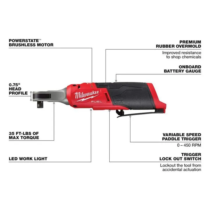 Milwaukee M12 3-Inch Compact Cut Off Tool and 3/8-Inch High-Speed Ratchet Bundle (Bare Tool) 7