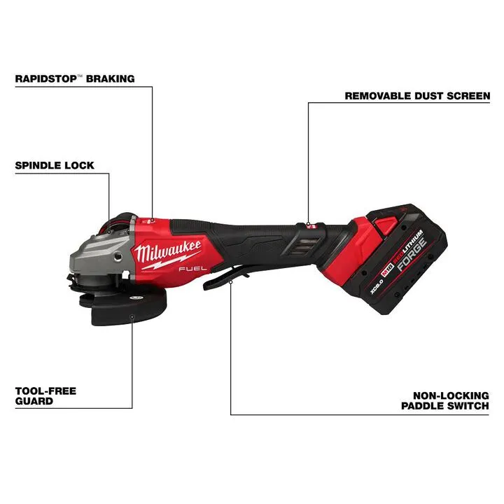 Milwaukee M18 FUEL 4-1/2 Inch - 6 Inch Braking Grinder, Paddle Switch Kit 1