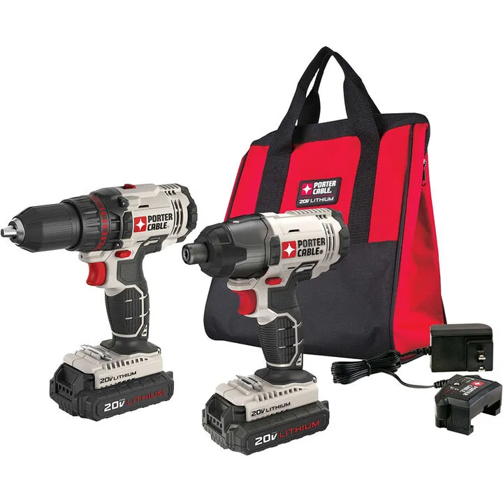 Porter Cable 20V MAX 2-Tool Combo Kit with Soft Carrying Case