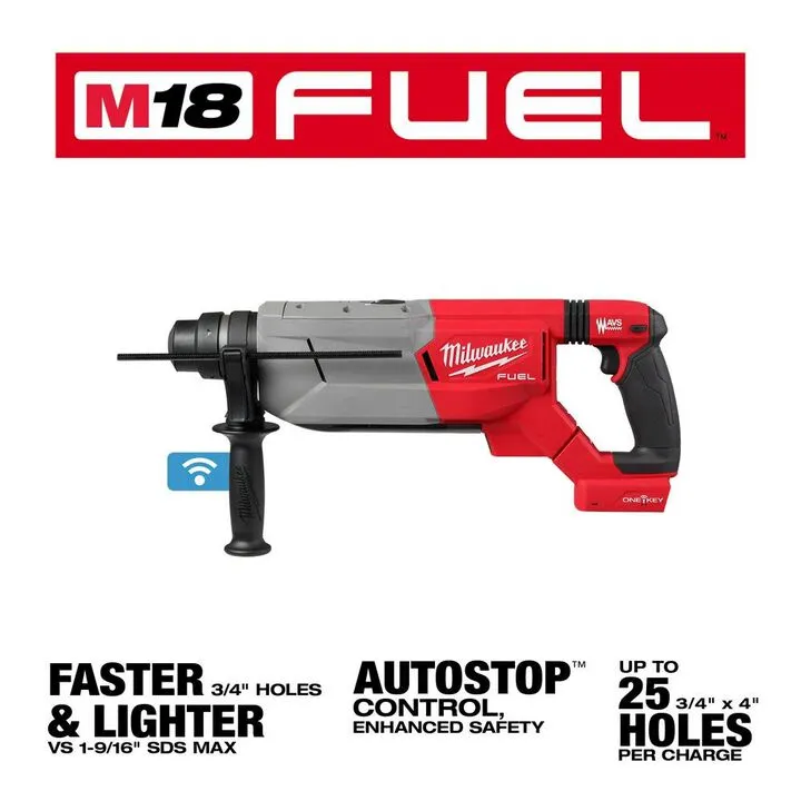 Milwaukee M18 FUEL 1-1/4" SDS Plus D-Handle Rotary Hammer with ONE-KEY (Bare Tool) 2