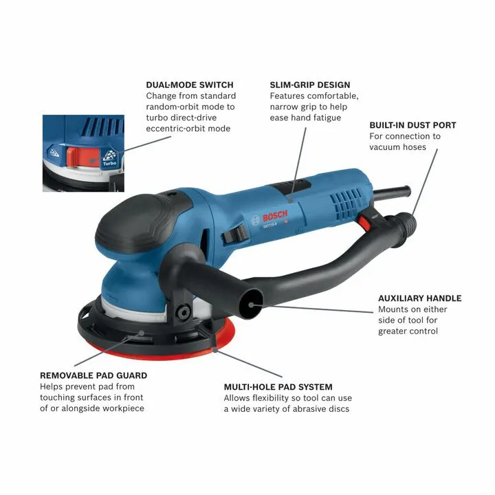 Bosch Reconditioned 6-Inch Dual-Mode Random Orbit Sander - Professional Performance 2