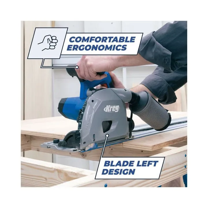 Kreg 120V 48T Adaptive Cutting System Plunge-Cut Track Saw & 62 Inch Guide Track Bundle 12