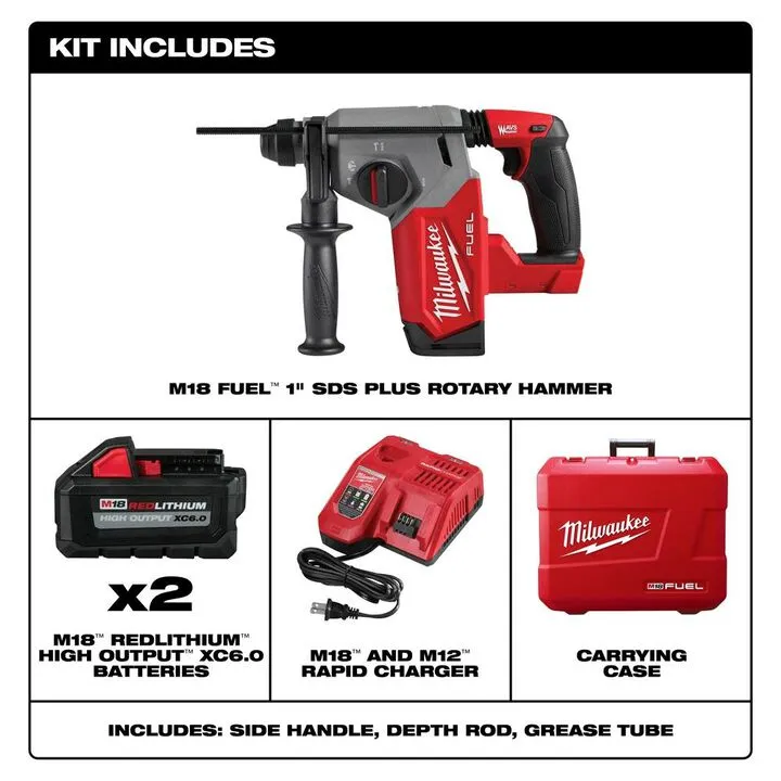 Milwaukee M18 FUEL 1-inch SDS Plus Rotary Hammer Kit (2712-22) 1