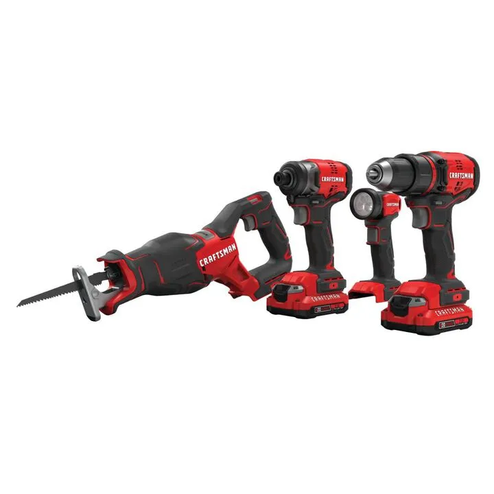 CRAFTSMAN V20 Brushless Cordless 4-Tool Combo Kit - Professional Grade Performance 1