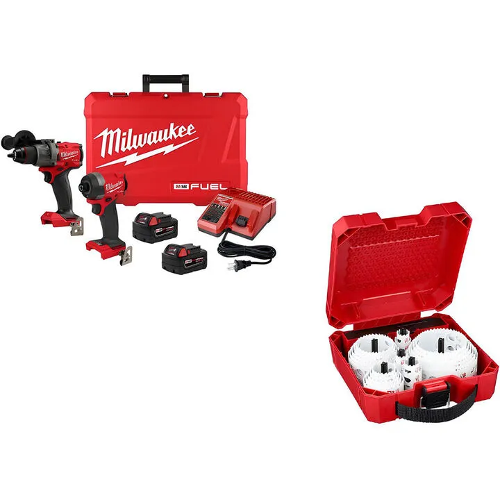 Milwaukee M18 FUEL 2-Tool Combo Kit with 28-Piece HOLE DOZER General-Purpose Hole Saw Set