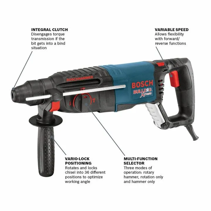 Bosch 1 Inch SDS-Plus Bulldog Extreme Rotary Hammer - Professional Grade 1