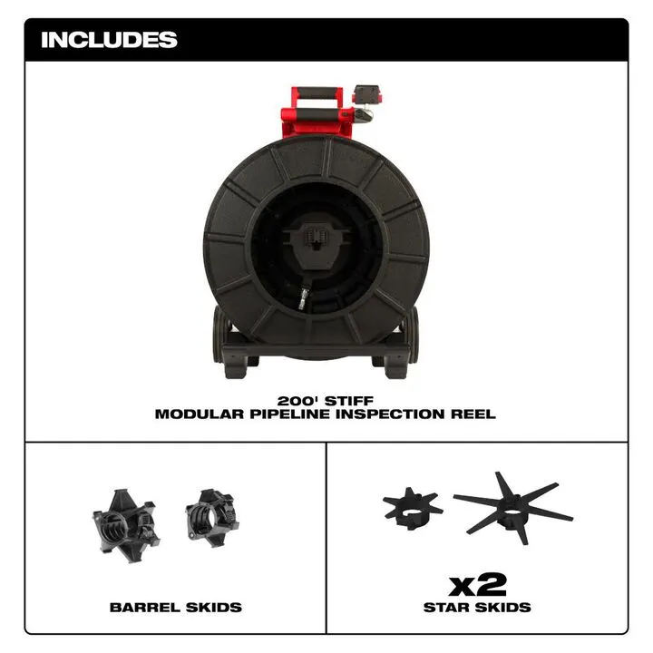Milwaukee 200 Ft. Stiff Modular Pipeline Inspection Reel - Professional Grade 1
