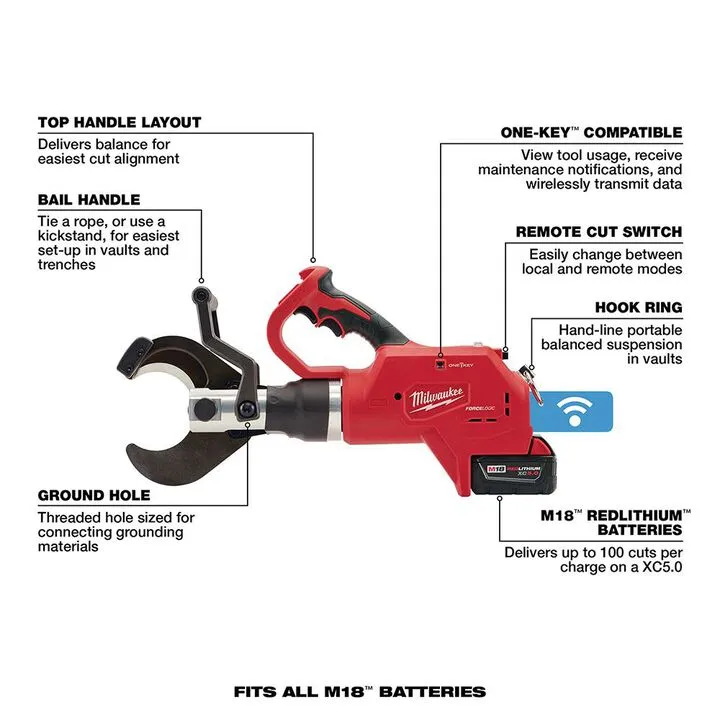 Milwaukee M18 Force Logic 3 In. Underground Cable Cutter 3