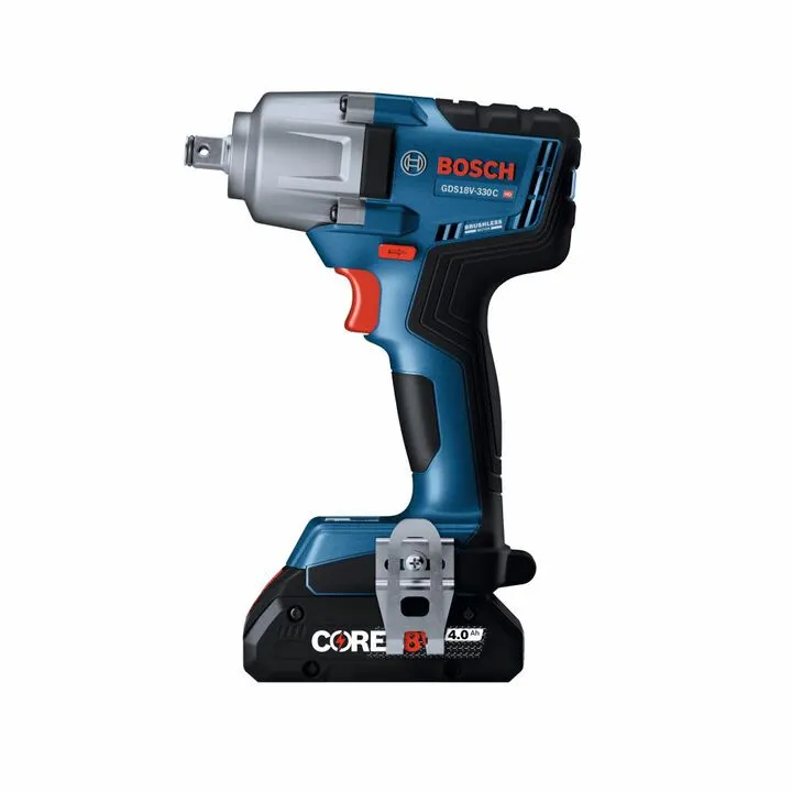 Bosch 18V 1/2in Mid-Torque Impact Wrench Kit with Friction Ring & 2 CORE18V 4.0 Ah Batteries 4