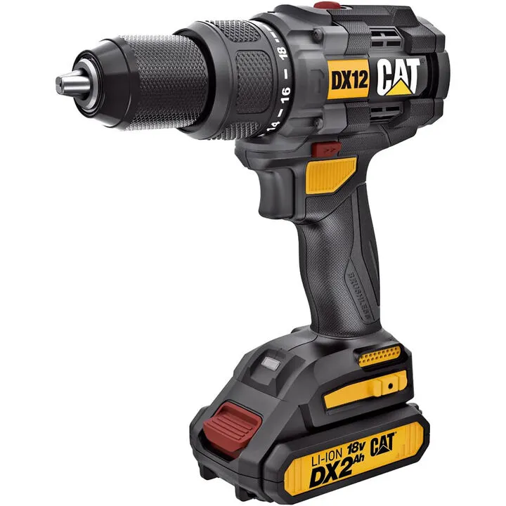 CAT 18V 1/2 in Cordless Hammer Drill Kit with 2 Batteries and Charger