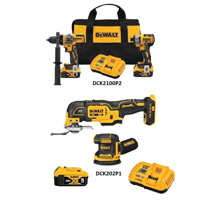 DEWALT 20V MAX Cordless Drill, Driver, Sander & Multi-Tool 4-Piece Combo Kit 1