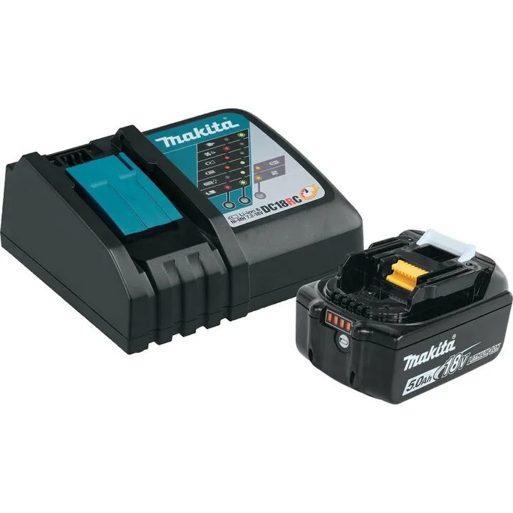 Makita 18V LXT Lithium-Ion Cordless 3-1/2 Inch Framing Nailer & 5.0Ah Battery Starter Pack Bundle 1