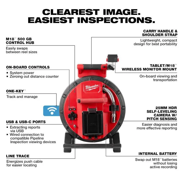 Milwaukee M18 100 Ft. Flexible Modular Pipeline Inspection System Kit 2