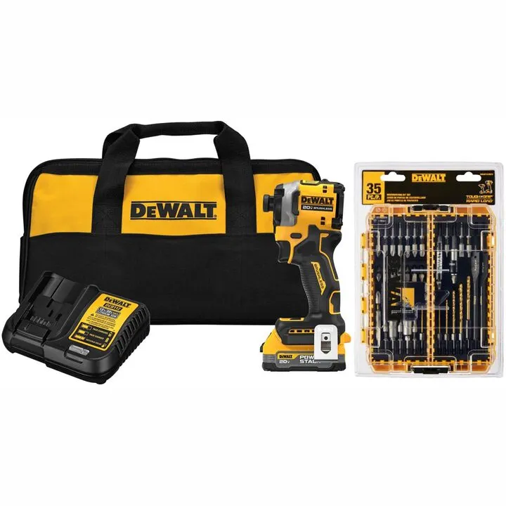 DEWALT 20V MAX ATOMIC Brushless 1/4 Inch Impact Driver & Rapid Load Accessory Set