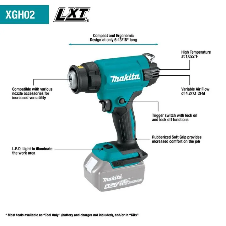 Makita 18V LXT Lithium-Ion Cordless Heat Gun (Bare Tool) 2