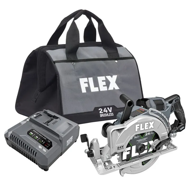 FLEX 24V 7 1/4in Rear Handle Circular Saw - Stacked Lithium Battery Kit