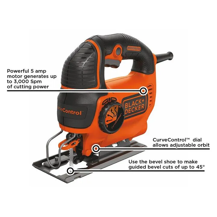 Black and Decker Smart Select 5 Amp Electric Jigsaw - Precision Control for DIY Projects 2